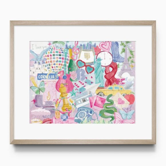 TAYLOR SWIFT COLLAGE WATERCOLOR ART PRINT - Picture 1 of 1